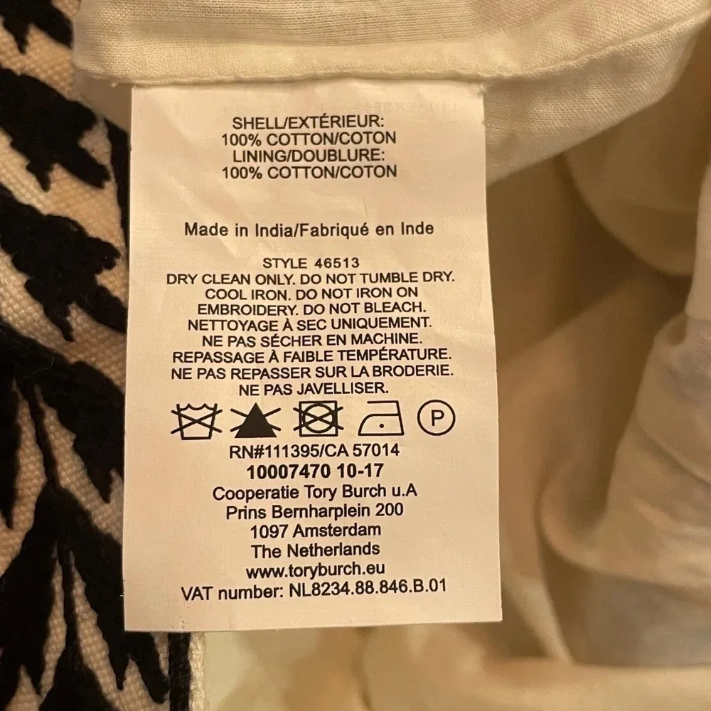 Tory Burch Camille Contrast-Embroidered Shift Dress In White